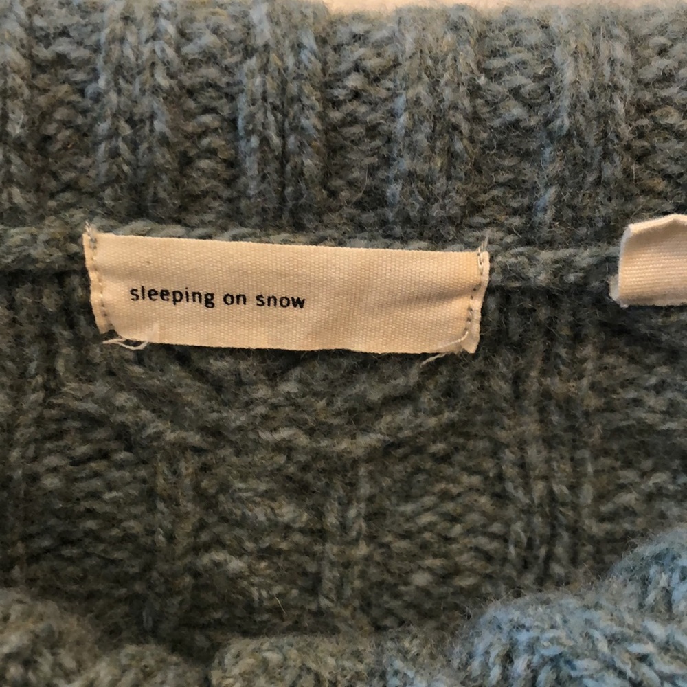 Cottagecore wool sleeping on snow button down sweater - Picture 5 of 9
